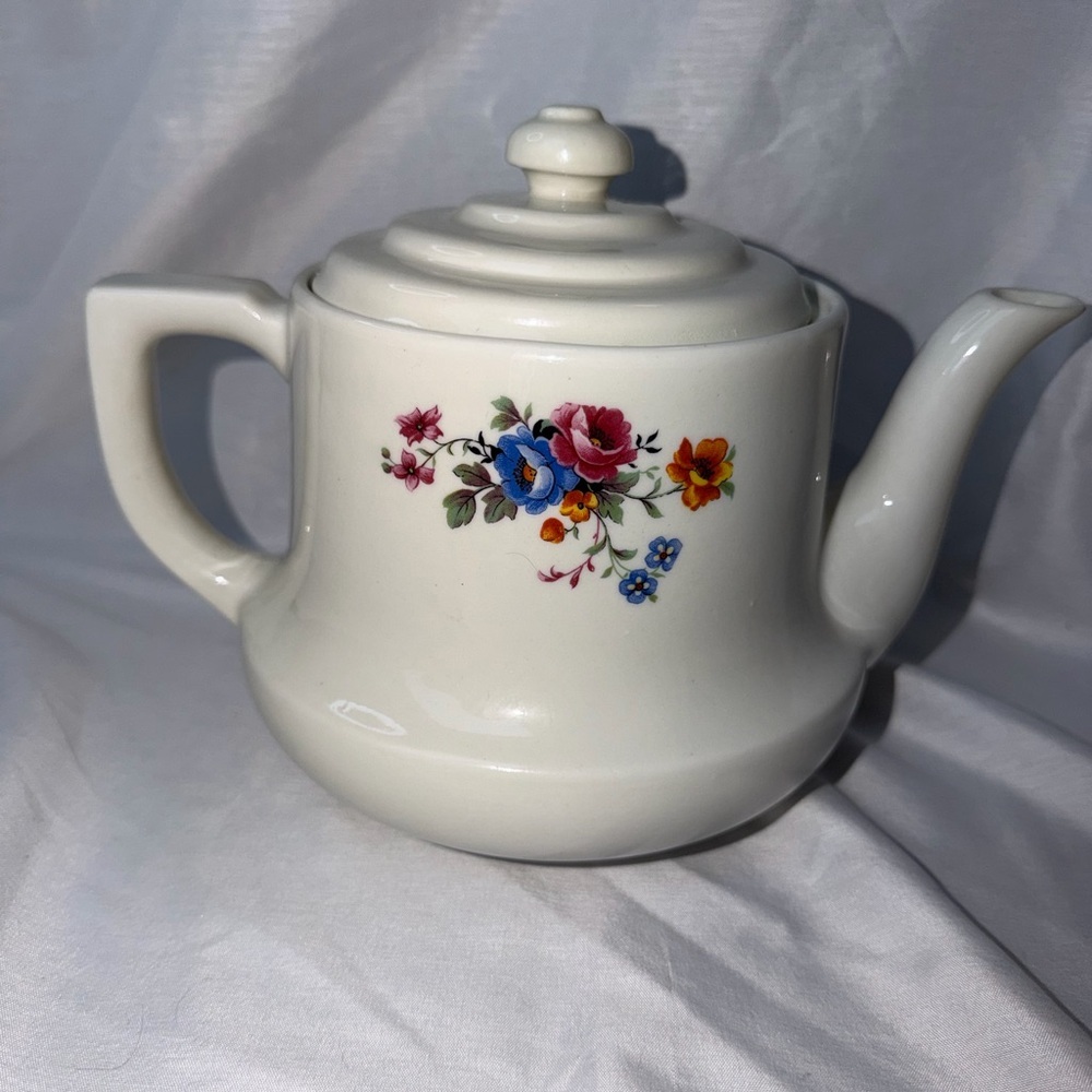 Vintage Drip-O-lator Ceramic Coffee/Teapot - Enterprise Aluminum Co. - Floral - Picture 2 of 12